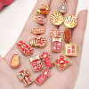 Copper Sand Gold Dripping Oil Pendant Koi Rich and Multi-billion Beads Handmade Diy