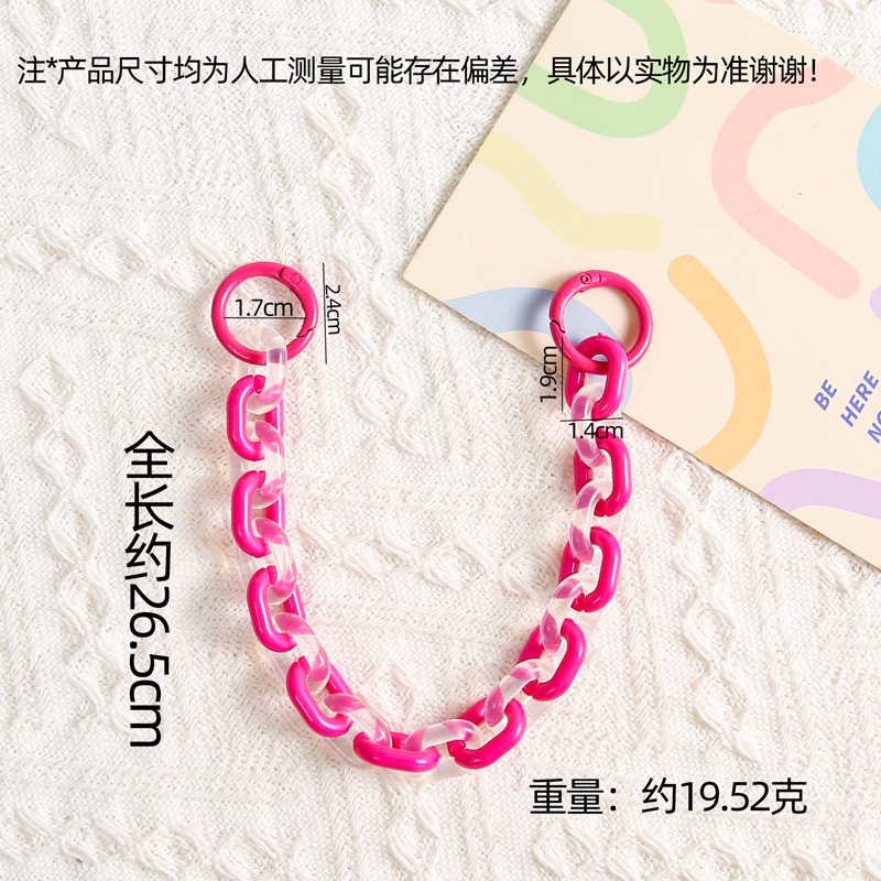 Dopamine Color Acrylic Chain Buckle with Spring Mobile Phone Key Colorful Versatile Bag