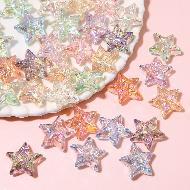 Acrylic Color-plated High-transparency Three-layer Star Beads Handmade Diy Mobile Phone