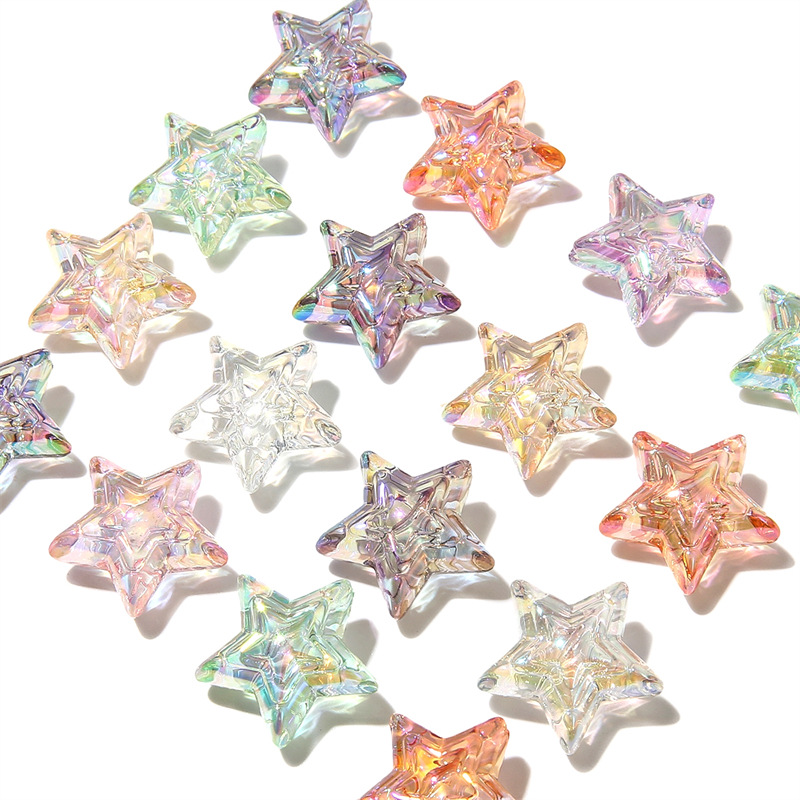 Acrylic Color-plated High-transparency Three-layer Star Beads Handmade Diy Mobile Phone