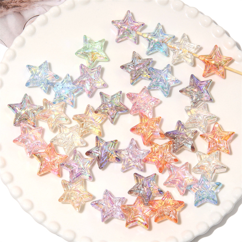 Acrylic Color-plated High-transparency Three-layer Star Beads Handmade Diy Mobile Phone