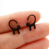 Simple and Versatile Glossy Long Tail Cat Earrings Ins Female Cartoon Cute Stainless