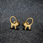 Simple and Versatile Glossy Long Tail Cat Earrings Ins Female Cartoon Cute Stainless