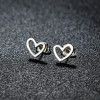 18k Gold Electroplated Stainless Steel Geometric Simple Hollow Love-shaped Peach Heart