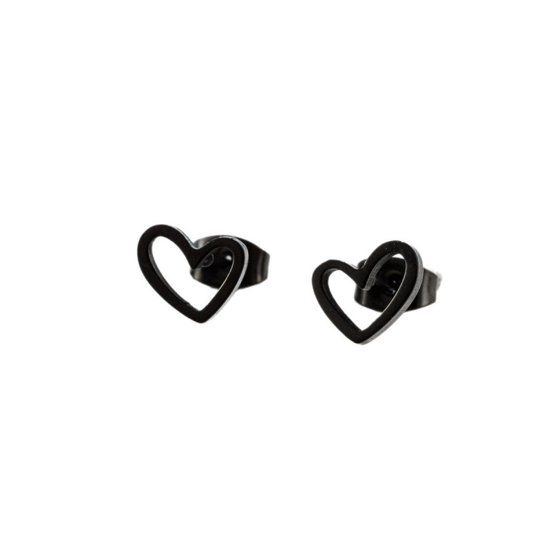 18k Gold Electroplated Stainless Steel Geometric Simple Hollow Love-shaped Peach Heart