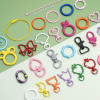 Candy Color Open Spring Ring Round Buckle Keychain Handmade Diy Bag Hook Mobile Phone