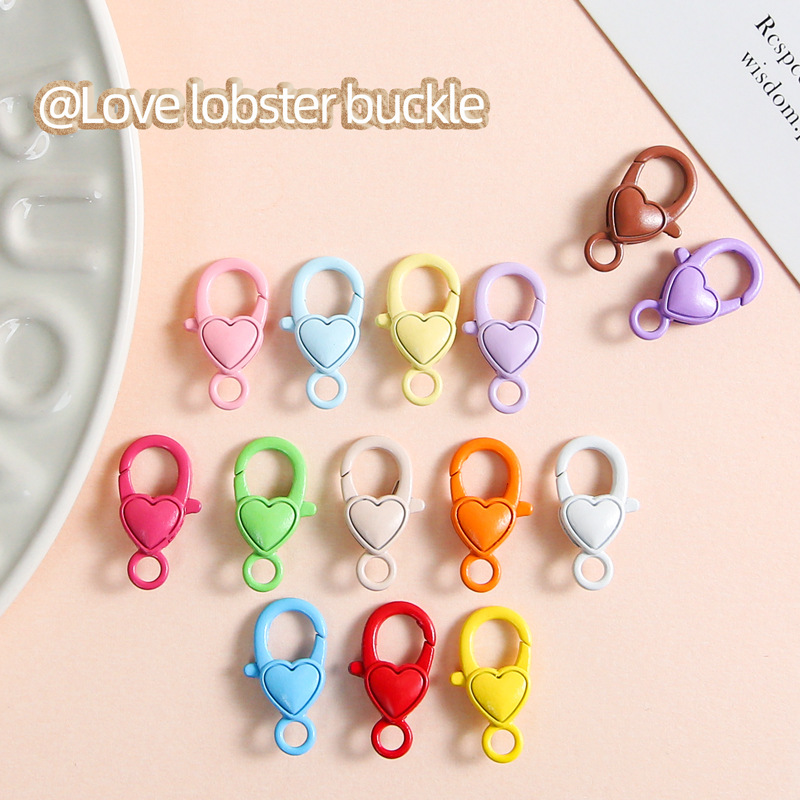 Love Metal Color Lobster Clasp Jewelry Diy Accessories Key Chain Pendant Simple Versatile