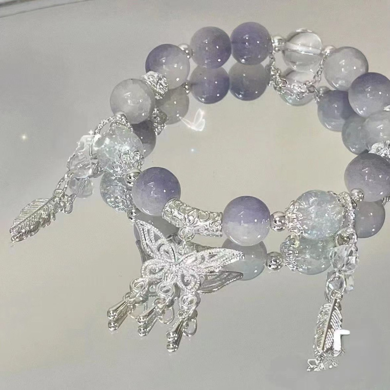 Style Butterfly Beaded Bracelet, Same for Women, Impression, Light Luxury, Niche