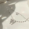 [cute Necklace] Double-layer Butterfly Ring of Thorns Necklace for Couples Ins Light