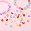 4x7mm Acrylic English Single Letter Beads Flat Round Bright Color Bottom Handmade