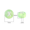 4x7mm Acrylic English Single Letter Beads Flat Round Bright Color Bottom Handmade