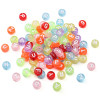 4x7mm Acrylic English Single Letter Beads Flat Round Bright Color Bottom Handmade
