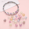 8mm Acrylic Imitation Glass Three-dimensional Colorful Square Beads Handmade Diy Jewelry