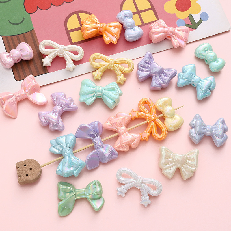 Acrylic Ab Color Bow Beads Stars Love Diy Handmade Beaded Bracelet Mobile Phone Chain