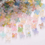 Acrylic 9mm Golden Four-petal Flower Handmade Diy Hand-beaded Earrings Bracelet Necklace