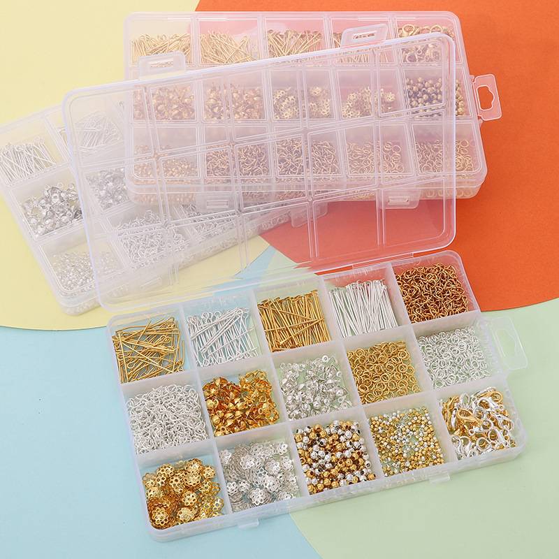 15 Grid Open Circle Closed Diy Jewelry Basic Accessories Set Box Handmade Homemade