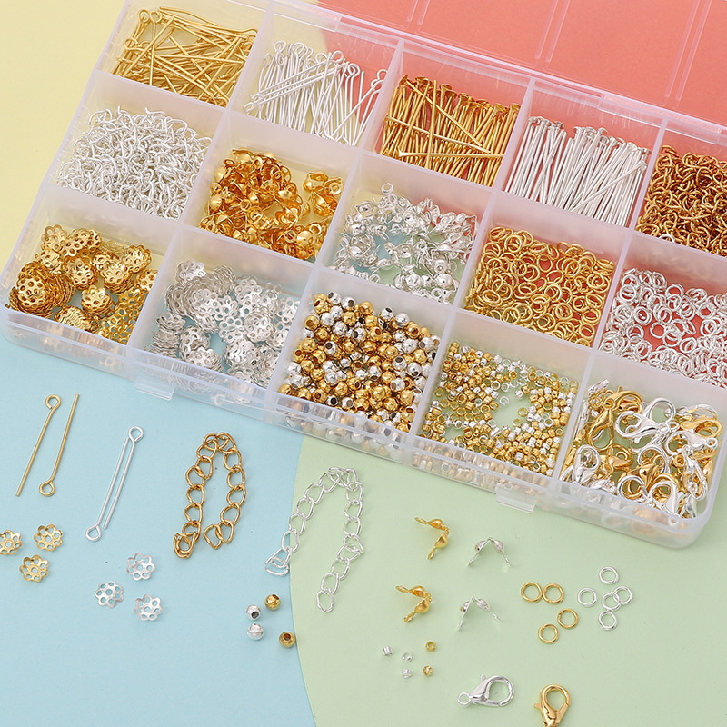 15 Grid Open Circle Closed Diy Jewelry Basic Accessories Set Box Handmade Homemade