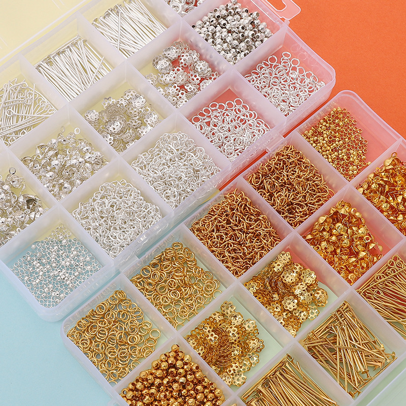 15 Grid Open Circle Closed Diy Jewelry Basic Accessories Set Box Handmade Homemade