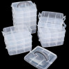 Transparent Plastic Multi-level Detachable Jewelry Storage Box Earrings Ring Lego Toy Box