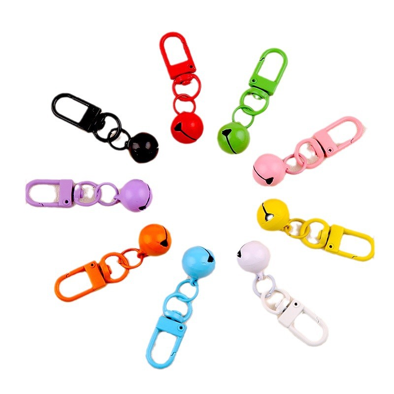 Paint Candy Color Revolving Door Buckle Bell Keychain Gold Accessories Hanging Diy Bag