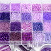 2-4mm Dark Purple Glass Rice Beads Handmade Diy Homemade Hand Mobile Phone Chain Bracelet