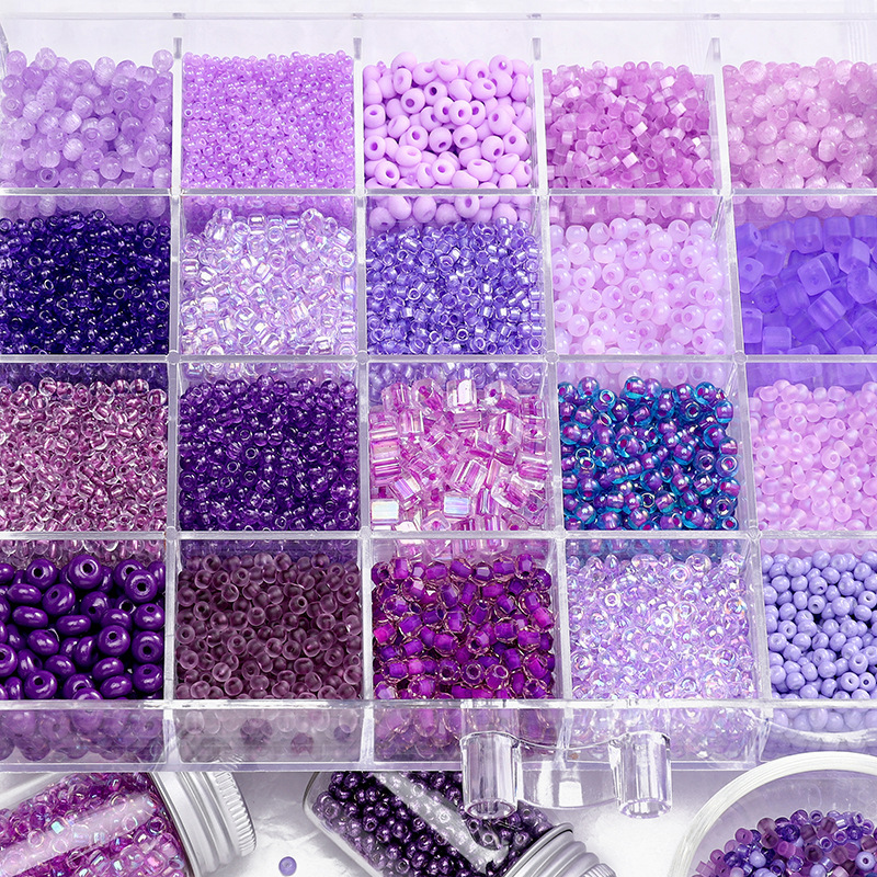 2-4mm Dark Purple Glass Rice Beads Handmade Diy Homemade Hand Mobile Phone Chain Bracelet