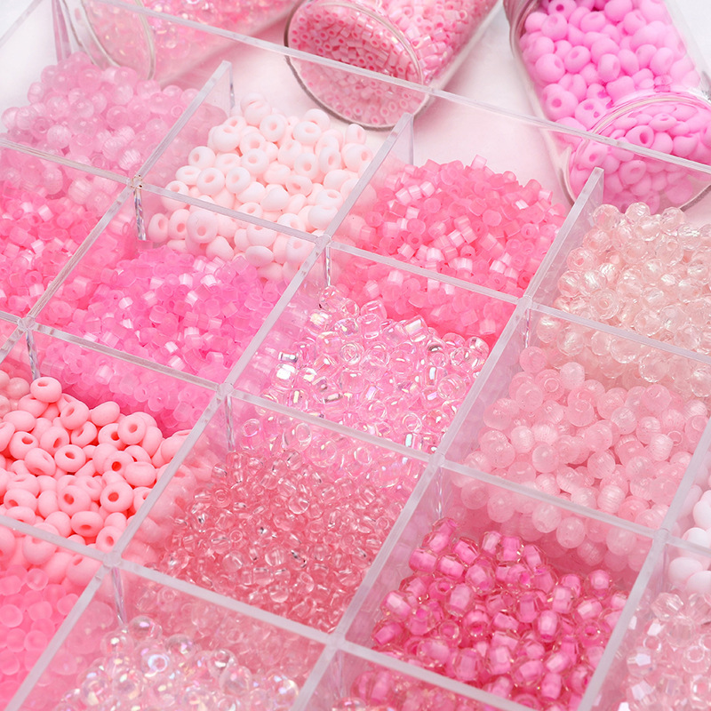 2-4mm Millet Beads Barbie Pink Glass Handmade Diy Homemade Hand String Bracelet Necklace