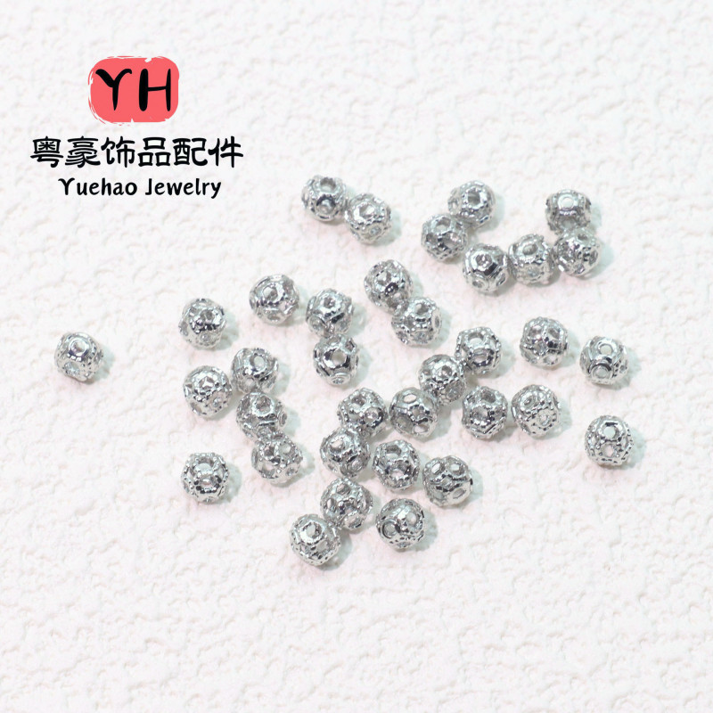14k Gold-filled Color-preserving Round Hollow Beads Small Gold Diy Handmade Spacer Bead