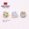 Micropaved Square Zircon Spacer Beads, Sugar Bucket Bead Accessories, Handmade Diy
