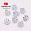 Micropaved Square Zircon Spacer Beads, Sugar Bucket Bead Accessories, Handmade Diy
