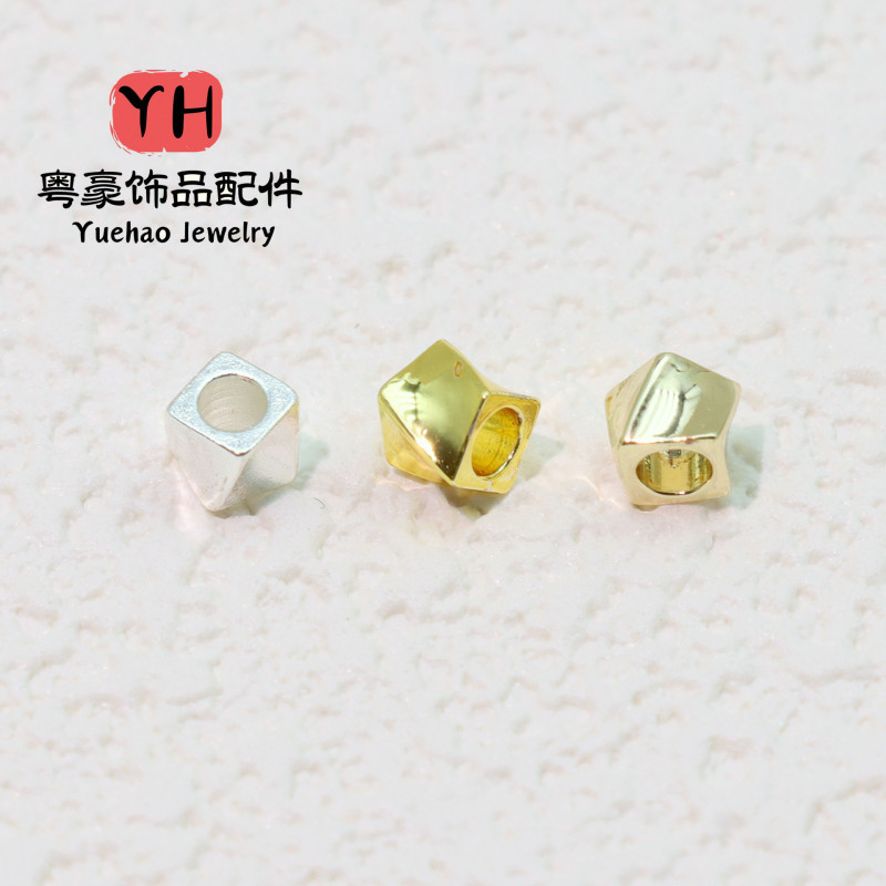 18k Gold Color-preserving Square Twisted Beads Color-preserving Copper Transfer Spacer