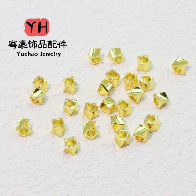 18k Gold Color-preserving Square Twisted Beads Color-preserving Copper Transfer Spacer