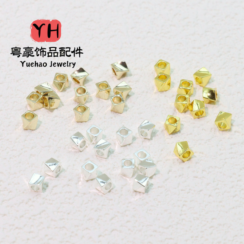 18k Gold Color-preserving Square Twisted Beads Color-preserving Copper Transfer Spacer
