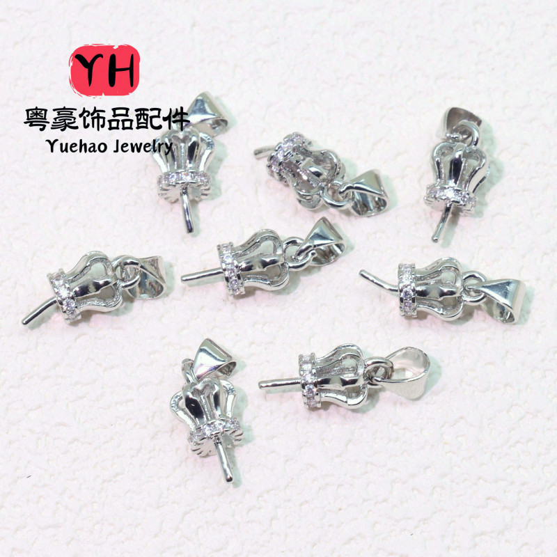14k Gold-filled Crown Wax-set Micro-set Pendant Pin Diy Jewelry Accessories Pearl Crystal
