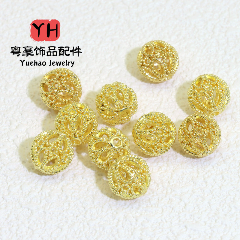 14k Gold-filled Color-preserving Hollow Ball Hydrangea Separated Beads Bracelet Necklace
