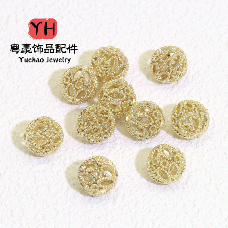 14k Gold-filled Color-preserving Hollow Ball Hydrangea Separated Beads Bracelet Necklace