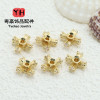Copper-plated 14k Real Gold Color-preserving Four-leaf Clover Spacer Beads, Cross