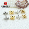 Copper-plated 14k Real Gold Color-preserving Four-leaf Clover Spacer Beads, Cross