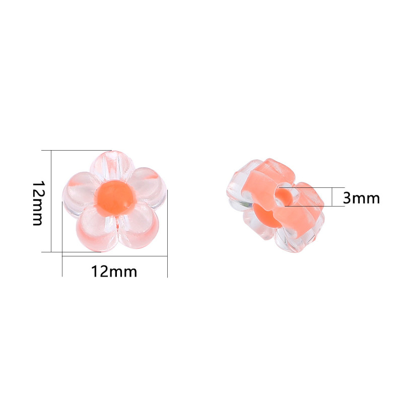Transparent Acrylic Plum Blossom Flower Beads, Hand-woven Bracelet, Hair Rope, Bead