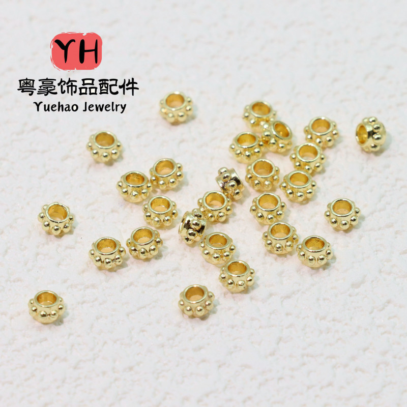 14k Gold-filled Color-preserving Round Dots Separated Beads Small Gold Diy Bracelet