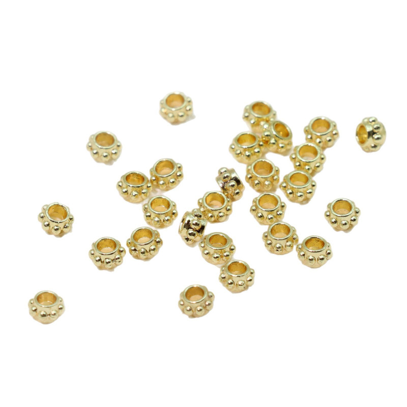 14k Gold-filled Color-preserving Round Dots Separated Beads Small Gold Diy Bracelet