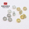 14k Color-preserving Large Hole Hollow Spacer Beads Small Wreath Micro Inlaid Flower Tray