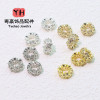 14k Color-preserving Large Hole Hollow Spacer Beads Small Wreath Micro Inlaid Flower Tray