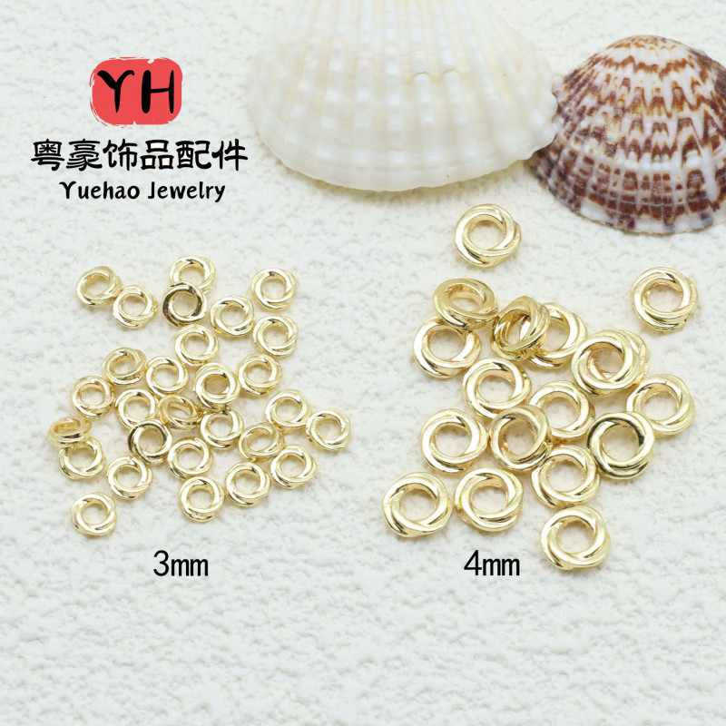 14k Gold-filled Color-protected Twist Closed-mouth Separator Circle Twisted Gasket Diy
