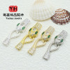 High Color Retention 14k Real Gold Plated Zircon Snake Buckle Head and Tail Hook Closing