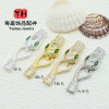 High Color Retention 14k Real Gold Plated Zircon Snake Buckle Head and Tail Hook Closing