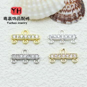 14k Gold-filled Color-protected Zircon Three-row Lobster Clasp Diy Handmade Jewelry