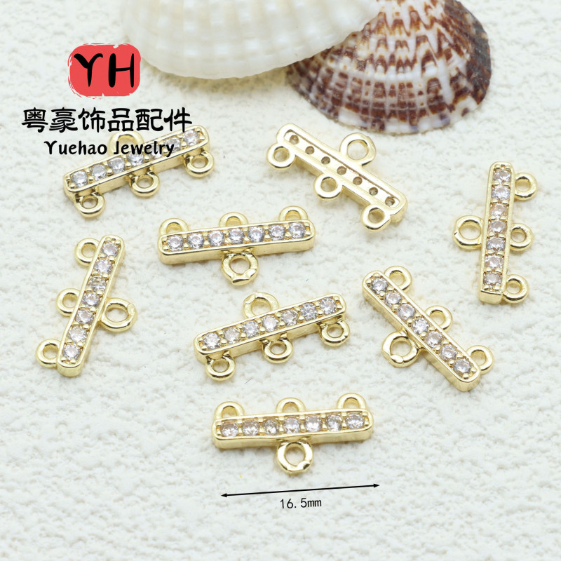 14k Gold-filled Color-protected Zircon Three-row Lobster Clasp Diy Handmade Jewelry