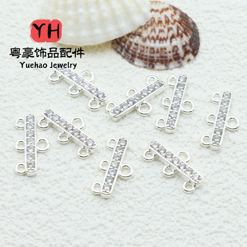 14k Gold-filled Color-protected Zircon Three-row Lobster Clasp Diy Handmade Jewelry