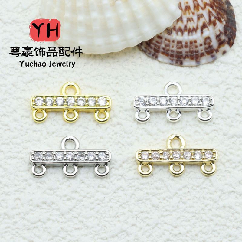 14k Gold-filled Color-protected Zircon Three-row Lobster Clasp Diy Handmade Jewelry